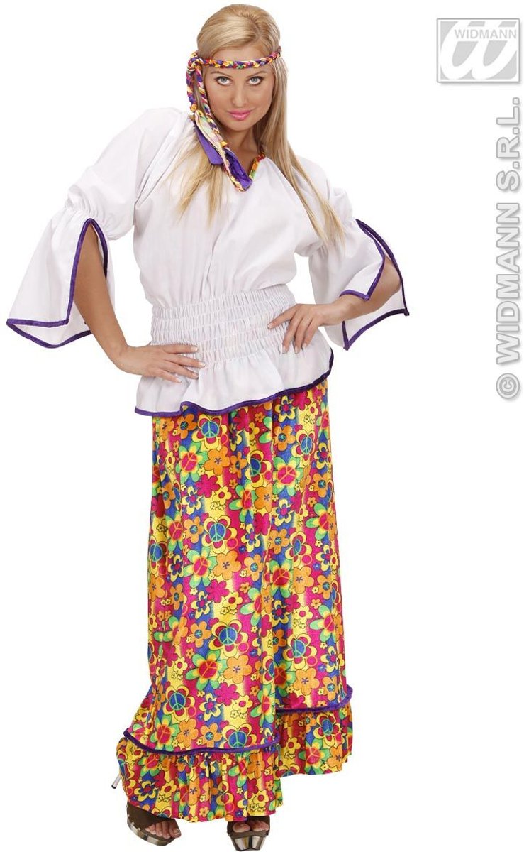 Hippie Kostuum | Lange Jurk Hippie Vrouw Fluweel Kostuum | Large | Carnaval kostuum | Verkleedkleding